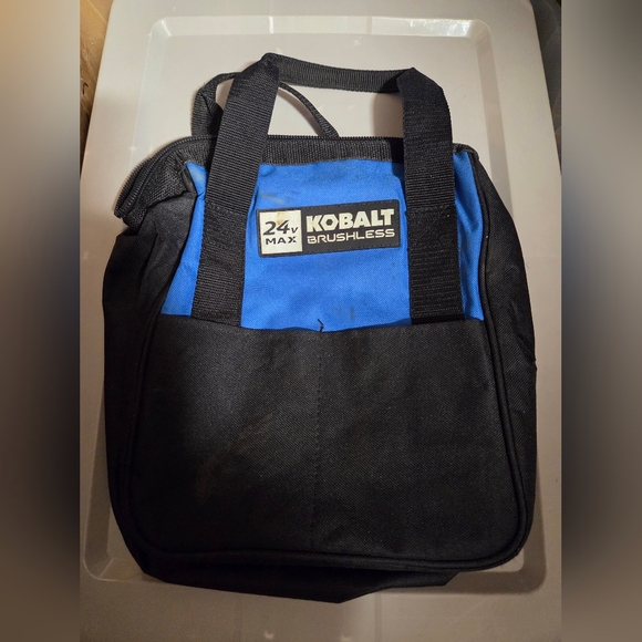 Kobalt 24V Max Brushless Heavy Duty Tool Bag Blue/Black Zipper Closure Handles - Picture 1 of 2
